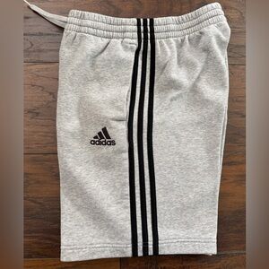 Adidas Men's Athletic Shorts in Gray with Black Stripes